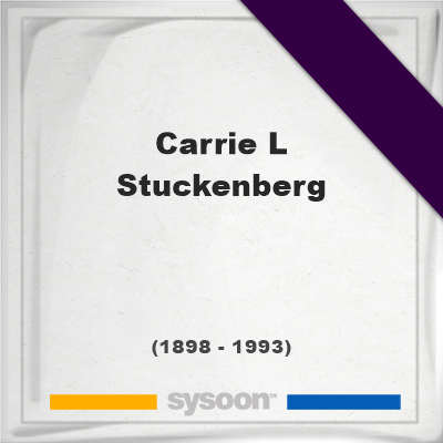 Headstone of Carrie L Stuckenberg (1898 - 1993), memorial