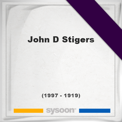 Headstone of John D Stigers (1919 - 1997), memorial
